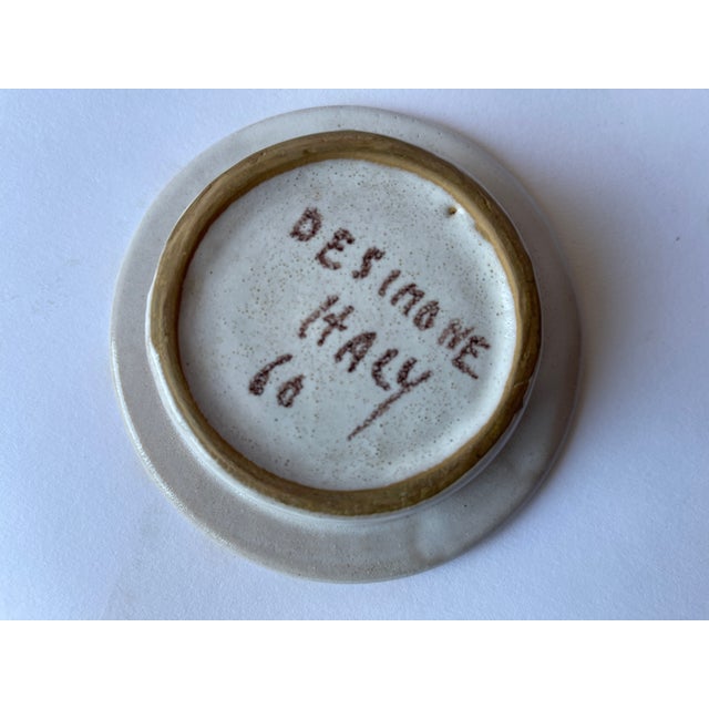 1960s Italian 1960's Giovanni DeSimone Decorative Pottery Dish For Sale - Image 5 of 6