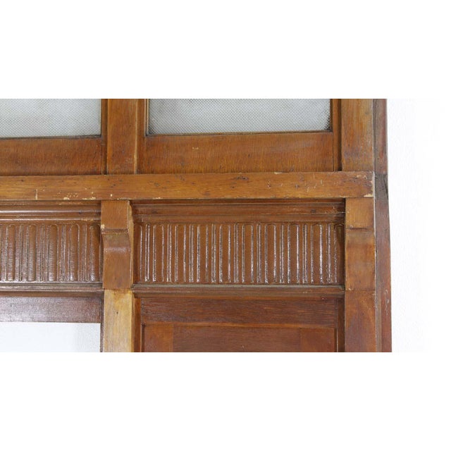 Large Door Frame With Textured Glass & Etched Glass Side Lites Chairish