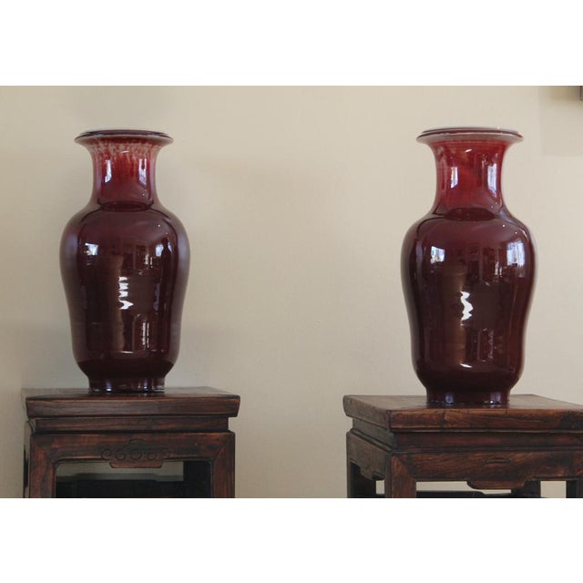 Chinese Early Qing Dynasty Sang De Boeuf Vases, Set of 2 For Sale - Image 12 of 18