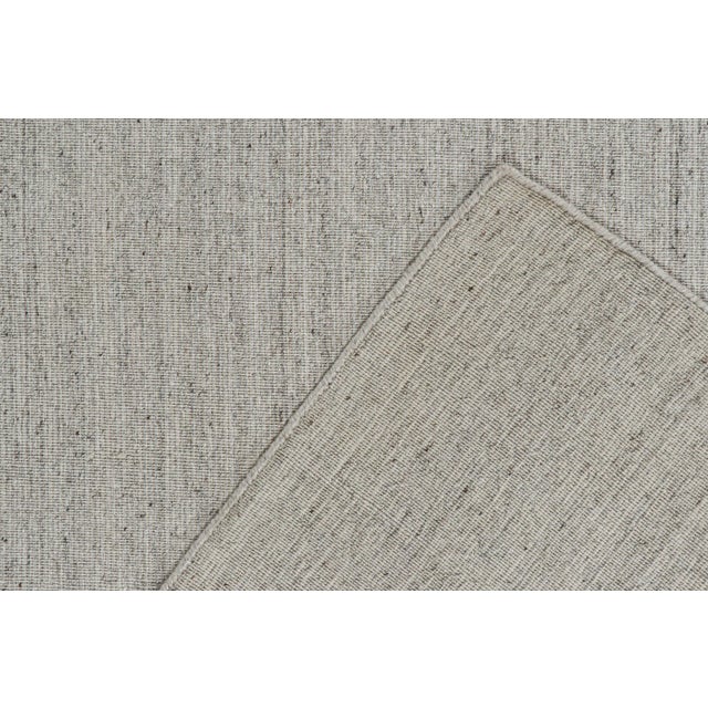 Textile 2010s Rug & Kilim’s Modern Rug in Solid Gray and Off-White Striae For Sale - Image 7 of 8