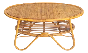 Vintage Bamboo and Rattan Coffee Table, 1960s