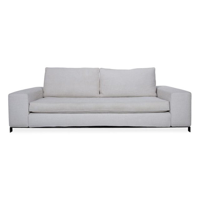 Cream Beige Fabric Williams Three-Seater Sofa from Minotti For Sale - Image 12 of 12