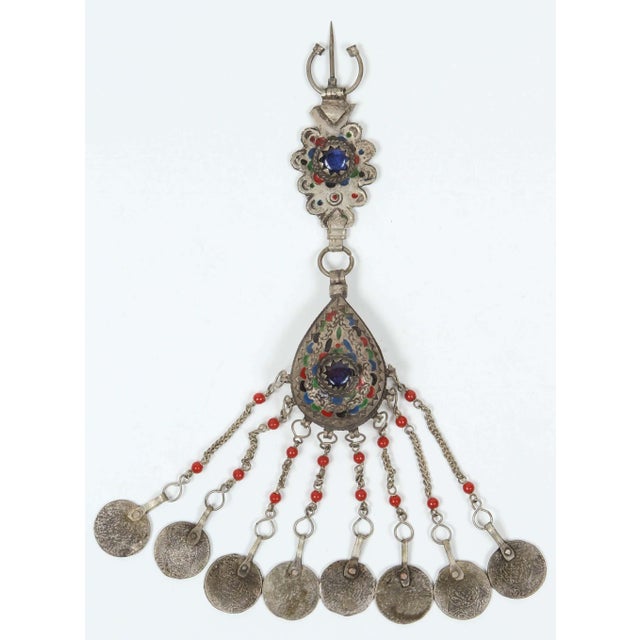 Beautiful pair of vintage Middle Eastern tribal fibulas. A fibula was used to close a woman's veil in the Middle East and...