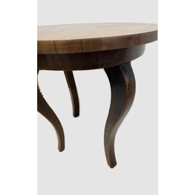 Art Deco Round Walnut Veneer Coffee Table, 1929 For Sale - Image 4 of 6