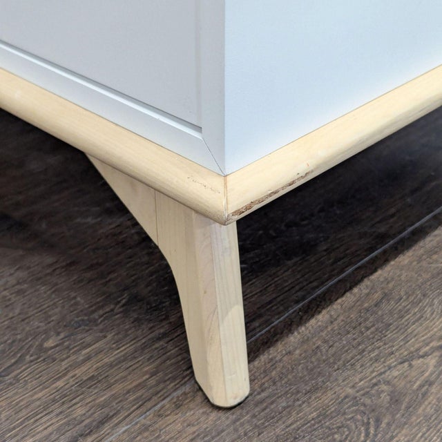 West Elm Sydney White Modern 6-Drawer Dresser With Light Wood Base For Sale - Image 11 of 11