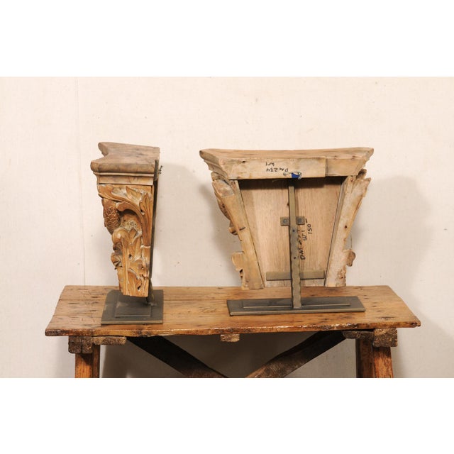 Italian Antique Wood Fragments on Stands - A Pair For Sale In Atlanta - Image 6 of 9