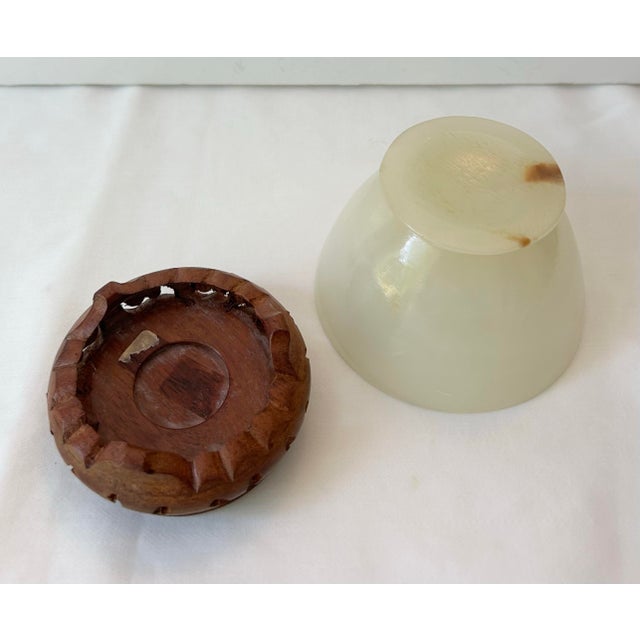 Alabaster Translucent Alabaster Bowl With Pedestal For Sale - Image 8 of 8