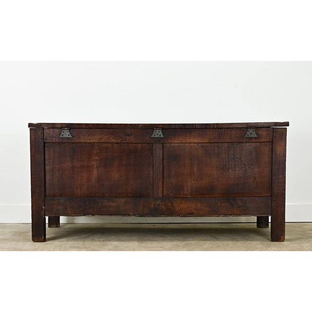 Wood Dutch 19th Century Oak Paneled Coffer For Sale - Image 7 of 8
