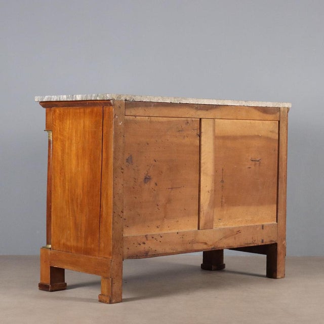 Empire Chest of Drawers in Walnut and Marble For Sale - Image 11 of 12