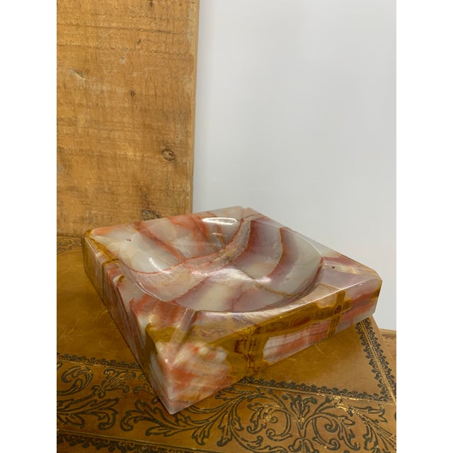 Gemstone Mid-Century Modern Italian Square Onyx Marble Ashtray For Sale - Image 7 of 7