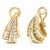 Contemporary 14K Yellow Gold 2-1/4 Cttw Baguette Diamond Modern Omega Huggy Earrings, Pair For Sale - Image 3 of 5