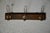 1940s Vintage Bistro-Style Wall-Mounted Coat Rack in Wood and Patinated Metal, 1940s For Sale - Image 5 of 5