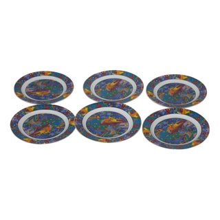 Porcelain Dessert Plates, France, 1990s, Set of 6 For Sale