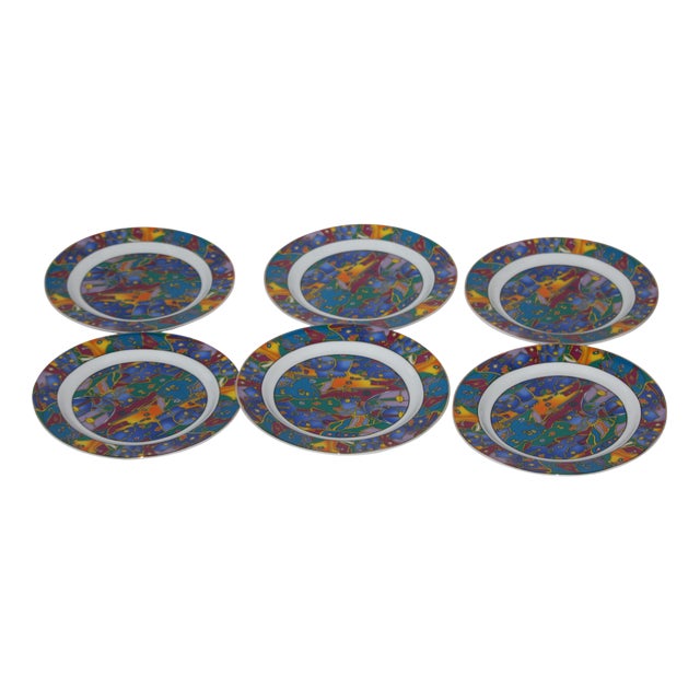 Porcelain Dessert Plates, France, 1990s, Set of 6 For Sale
