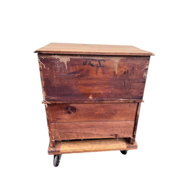Antique Primitive Pine Dry Sink / Washstand With Lift-Top Storage & Cabinet For Sale - Image 10 of 16
