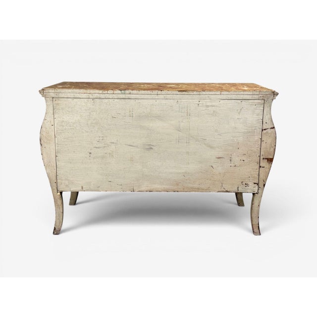 Venetian, Chinoiserie Bombé Commode, Beige Painted, Faux Marble, Italy, 1920s For Sale - Image 18 of 18