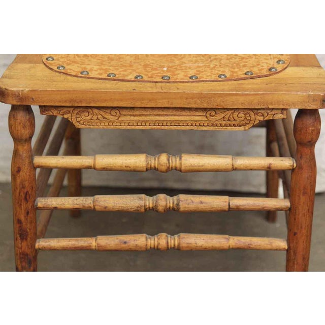 French Country Leather & Wood Dining Chairs a Pair Chairish