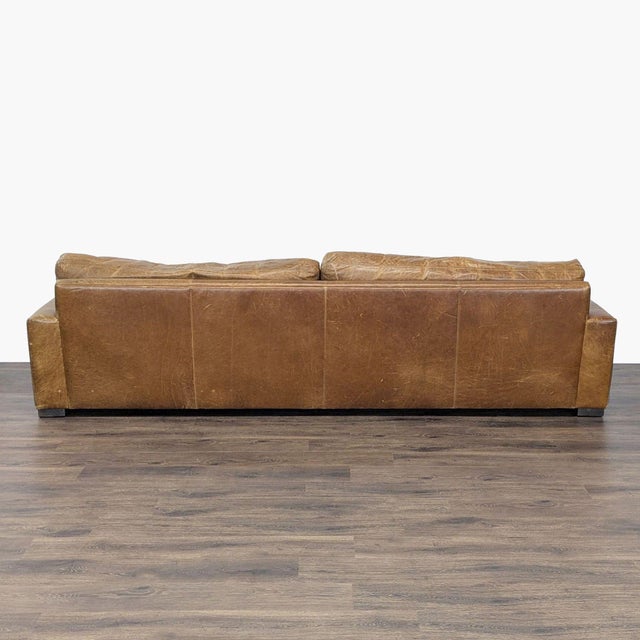 2020s Restoration Hardware Maxwell 3-Seat Distressed Leather Sofa For Sale - Image 5 of 9