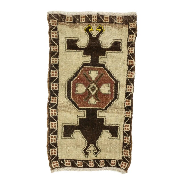 Vintage Mini Turkish Rug For Sale - Image 4 of 4