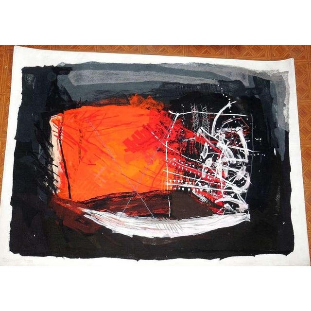 Calman Shemi 1980s Calman Shemi, Large Calman Shemi Art Textile Stendhal #2 Israeli Soft Tapestry Wall Hanging For Sale - Image 4 of 7