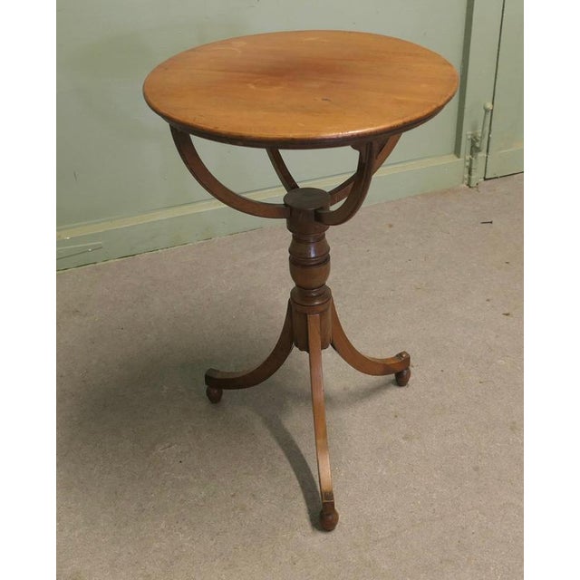 Cherry Wood Tilt-Top Table with Floor Globe Base For Sale - Image 5 of 6