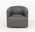 Nicoletti Corona Gray Leather Swivel Tub Chair, "Nicoletti" plaque to the side. 28" H x 29.5" W x 29" D; seat: 17" H....