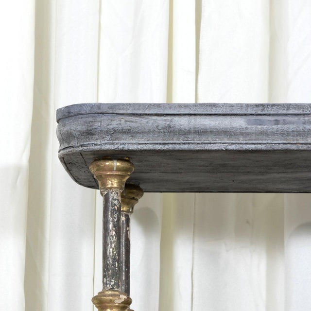 2020s Bespoke French Industrial Étagère With 19th Century Giltwood Fragments For Sale - Image 5 of 17