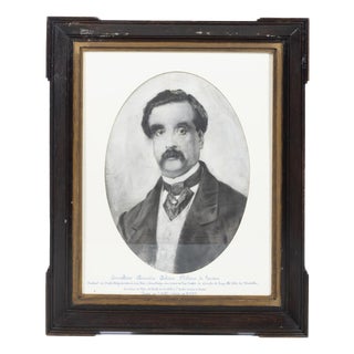 Councillor Alexandre Antonio Ribeiro De Lemos, 19th Century, Pencil Drawing on Paper For Sale