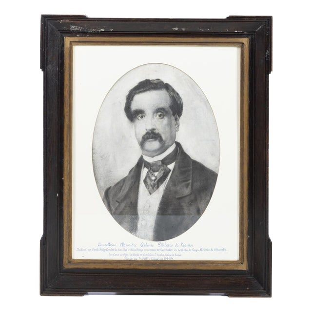 Councillor Alexandre Antonio Ribeiro De Lemos, 19th Century, Pencil Drawing on Paper For Sale