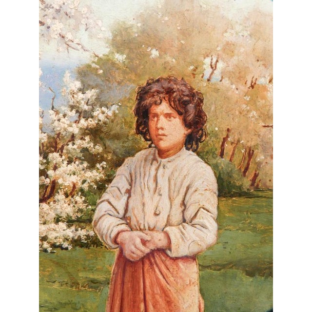 P. Rossi, Landscape with the Figure of a Woman, 1800s-1900s, Oil on Panel For Sale - Image 3 of 8