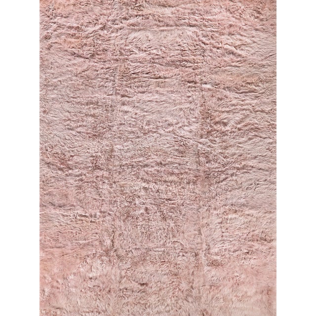 Pink Exquisite Rugs Sheepskin Pink Rug-9'6"X13'6" For Sale - Image 8 of 8