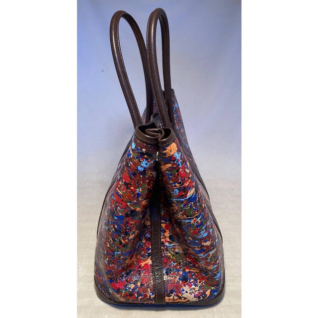 Hermes Pointillism Hand Painted Garden Party 35 Tote For Sale - Image 9 of 12