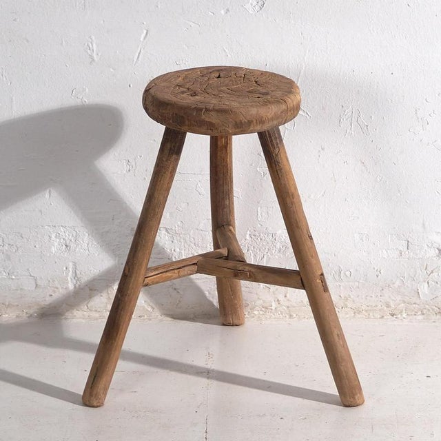 Antique Handmade Stool, 1900 For Sale - Image 9 of 9