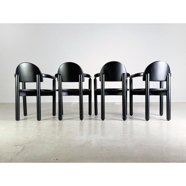 Mid-Century Modern Vintage Black Chairs by Rainer Daumiller, Set of 4 For Sale - Image 3 of 10