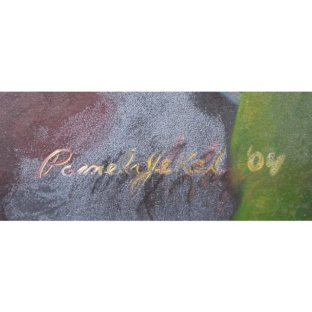 Early 21st Century Large Original Oil Painting Hibiscus Still Life by Pamela Jekel 48" W X 42" H For Sale - Image 5 of 6