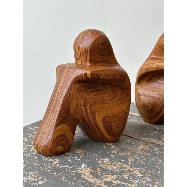 Vintage Laminated Wood Figural Bookends by Robert Hargrave, Circa 1970s-80s For Sale In New York - Image 6 of 16