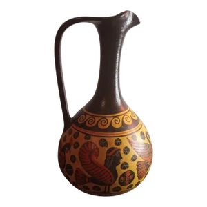 1960s Oinochoe Artist Signed Made in Greece Ancient Style Pitcher