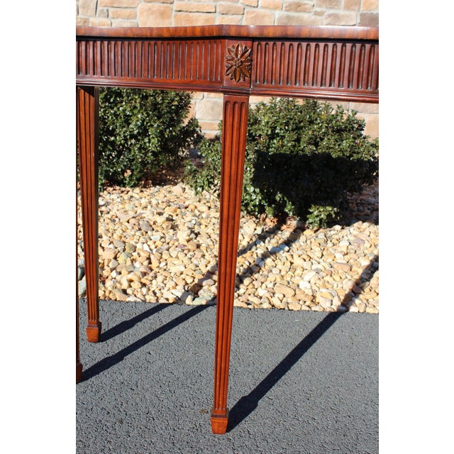 Maitland-Smith Mahogany Console With an Embossed Leather Top For Sale - Image 12 of 18