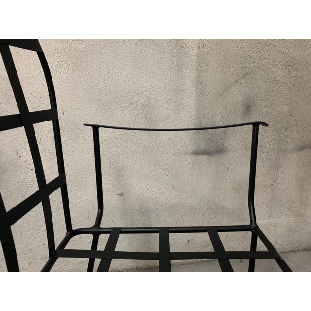 Black Set of 2 Garden or Dinning Armchairs in Black Wrought Iron, Indoor & Outdoor For Sale - Image 8 of 18
