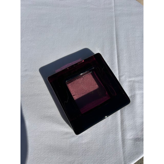 Glass Vintage Plum Glass Square Catchall Dish For Sale - Image 7 of 17