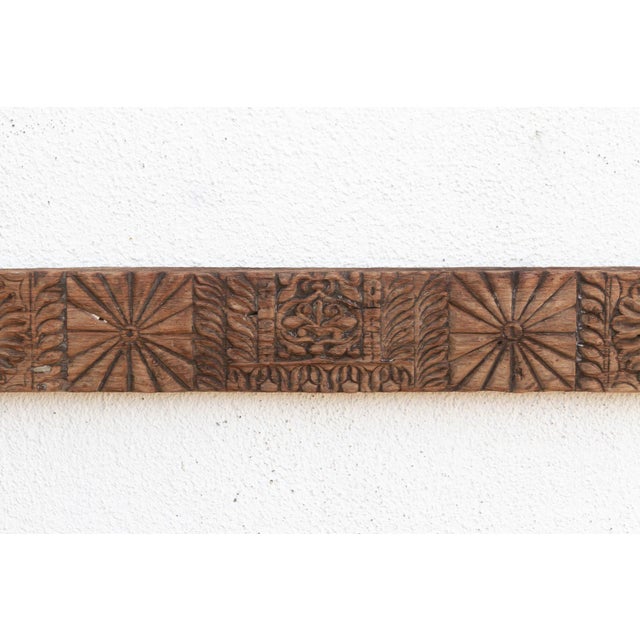 19th Century Antique Indian Sunburst & Floral Wall Carving For Sale - Image 5 of 7
