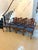 A beautiful quality set of twelve antique mahogany shield back dining chairs comprising ten single dining chairs and two...