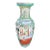 Vintage Large Chinoiserie Ceramic Famille Rose Greek Key Asian Garden Scene Decorative Floor Vase For Sale