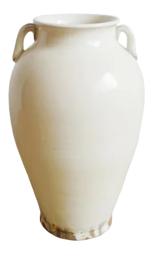 Vintage Farmhouse White Milk Pottery Vase