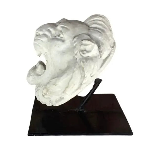 French French Lion Mask Fountain Head Sculpture, Mounted on Iron Stand For Sale - Image 3 of 8
