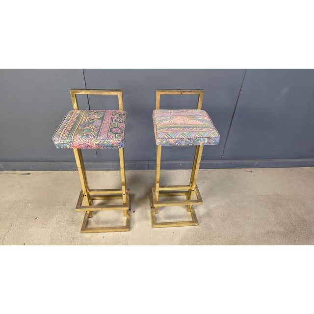 Beautiful original gold plated bar stools by belgochrom. Beautiful timeless design with a luxury appeal. They have their...