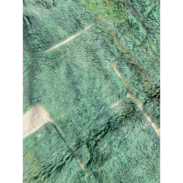 Textile Contemporary Moroccan Mrirt Wool Rug in Soft Green For Sale - Image 7 of 10