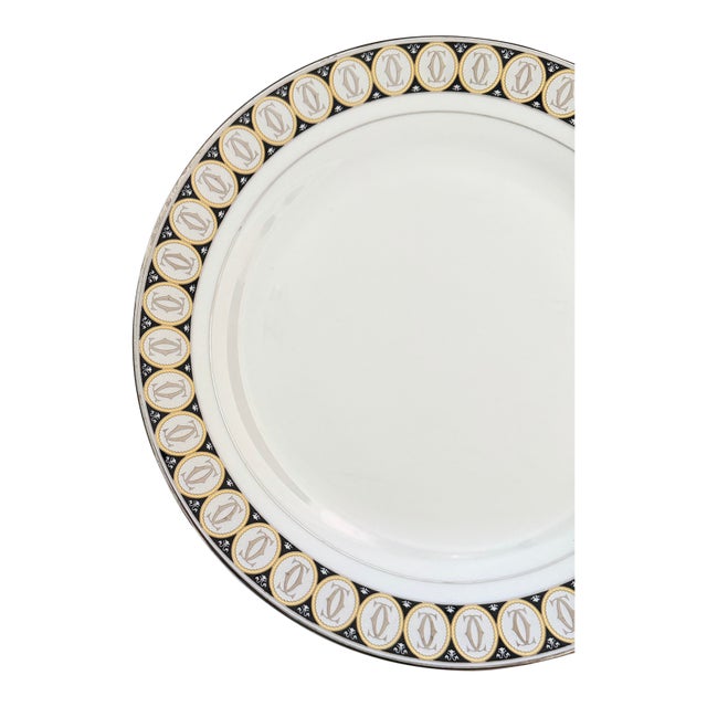 1980s Contemporary Black, Gold & Silver Dinner Plates For Sale