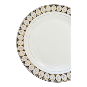 1980s Contemporary Black, Gold & Silver Dinner Plates