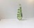 - Biomorphic shaped vase is clear hand blown glass - Applied green stripe - Designed and manufactured by Seguso in Murano,...